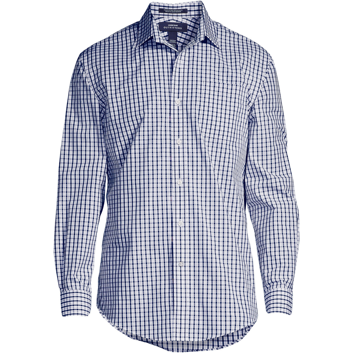 School Uniform Men's Tall Long Sleeve Straight Collar Patterned Broadcloth Shirt