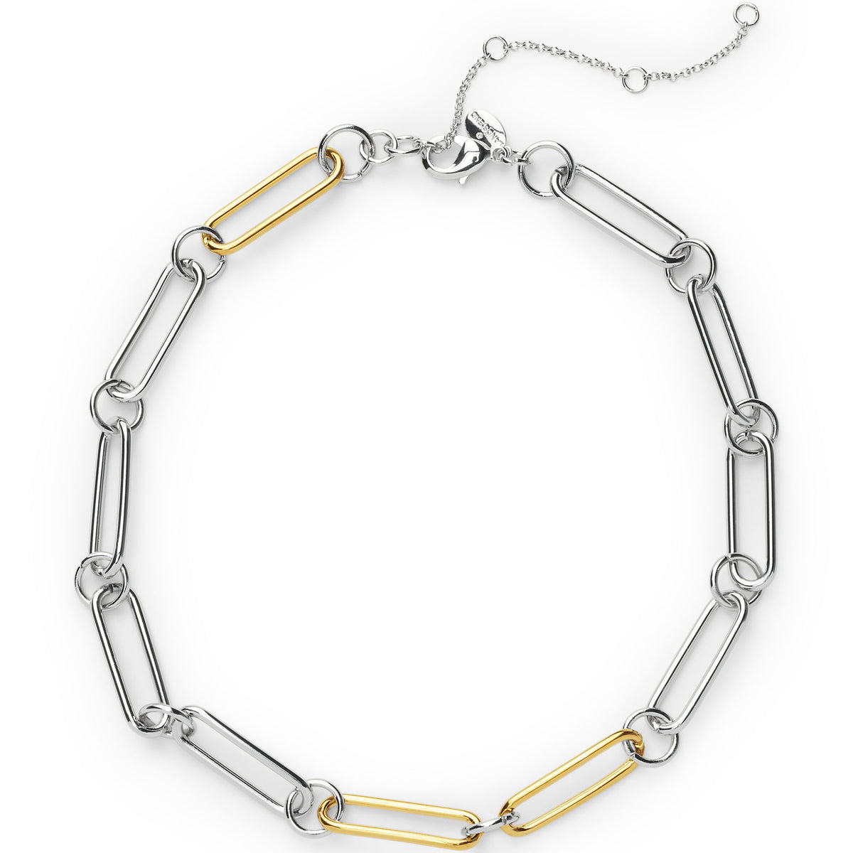 Water-Resistant Mixed Metal Short Link Necklace