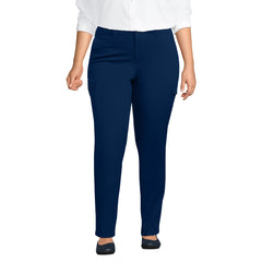 Women's Plus Size Mid Rise Slim Cargo Chino Pants
