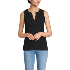 Women's Slub Decorative Trim Tank Top