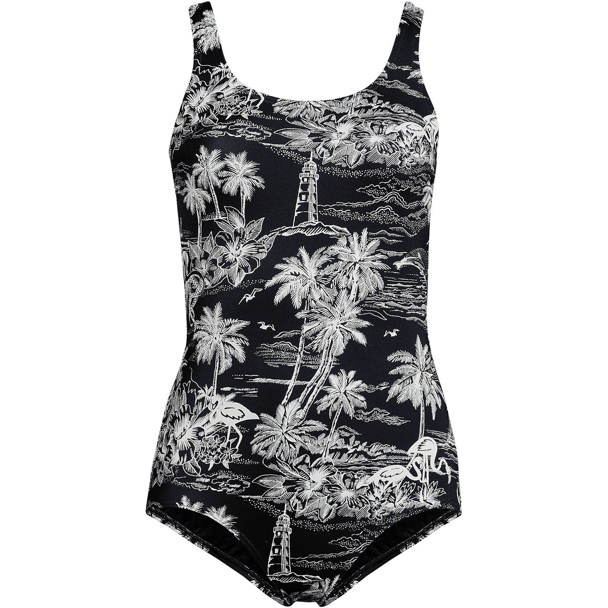 Women's D-Cup Tugless Low Leg One Piece Swimsuit