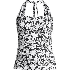 Women's Chlorine Resistant Square Neck Halter Tankini Swimsuit Top