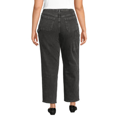 Women's Plus Size Soft Denim High Rise Utility Cargo Ankle Jeans