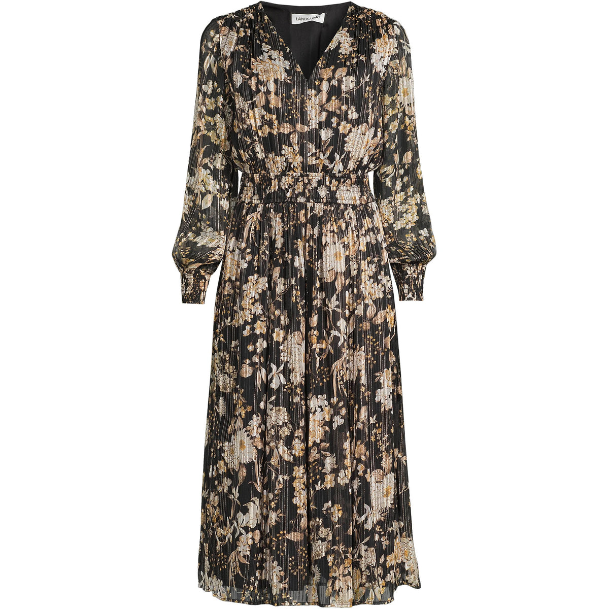 Women's Plus Size Lurex Shadow Stripe Midi Dress