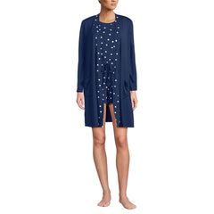 Women's Cooling 3 Piece Pajama Set - Robe Tank and Shorts