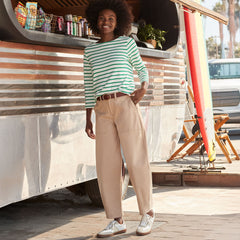 Women's Tall Chino High Rise Barrel Leg Utility Ankle Pants