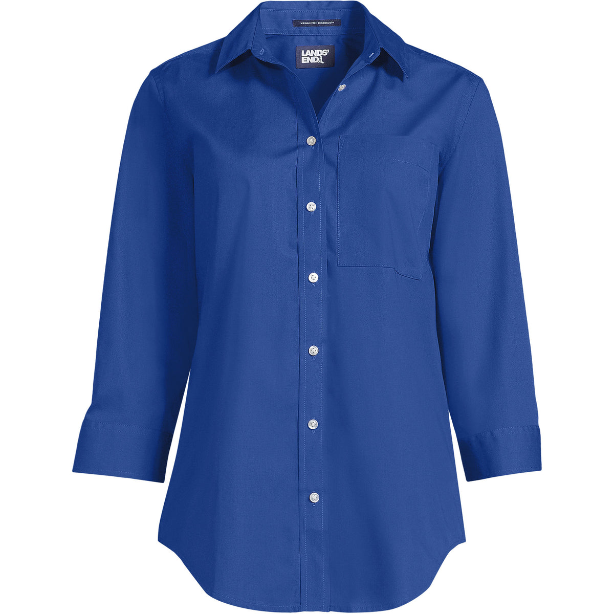 School Uniform Women's Petite Three Quarter Sleeve Broadcloth Easy Shirt