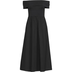 Women's Off the Shoulder Slender Mixed Media Dress