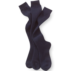 Girls Solid Cable Knee Socks (3-pack)
