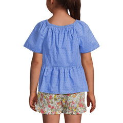 Girls Flutter Sleeve Tiered Peasant Top
