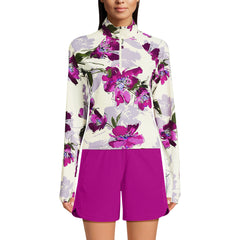Women's Long Torso SunShade UPF 50 Quarter Zip Rash Guard