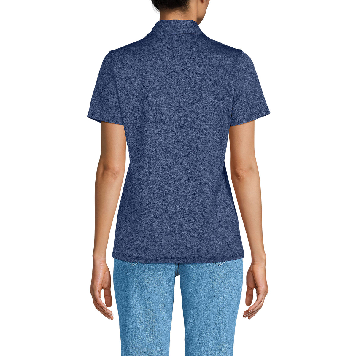 School Uniform Women's Rapid Dry Short Sleeve Space Dye Sport Neck Polo Shirt