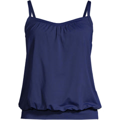 Women's Chlorine Resistant Blouson Tankini Swimsuit Top