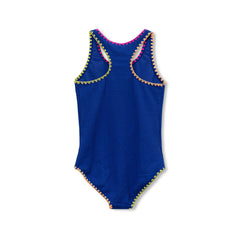 Girls Chlorine Resistant Embroidered One Piece Swimsuit