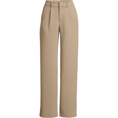 Women's Crepe High Rise Pleated Wide Leg Pants