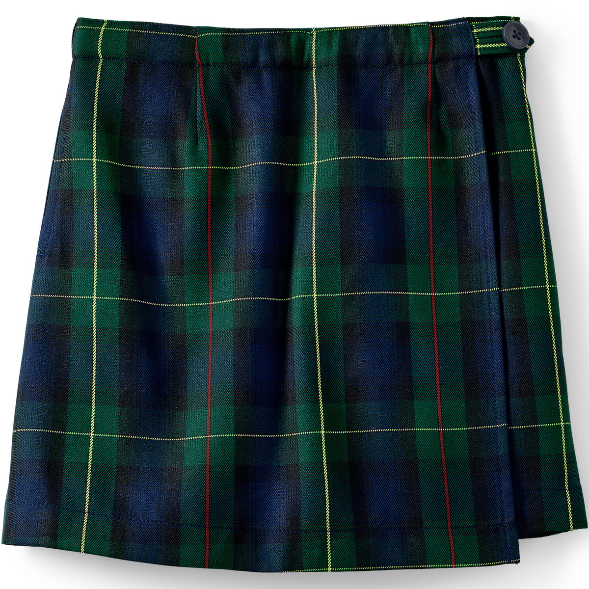 Girls Plaid A Line Tab Skort Top of Knee