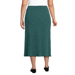 Women's Plus Size Crinkle Midi Skirt