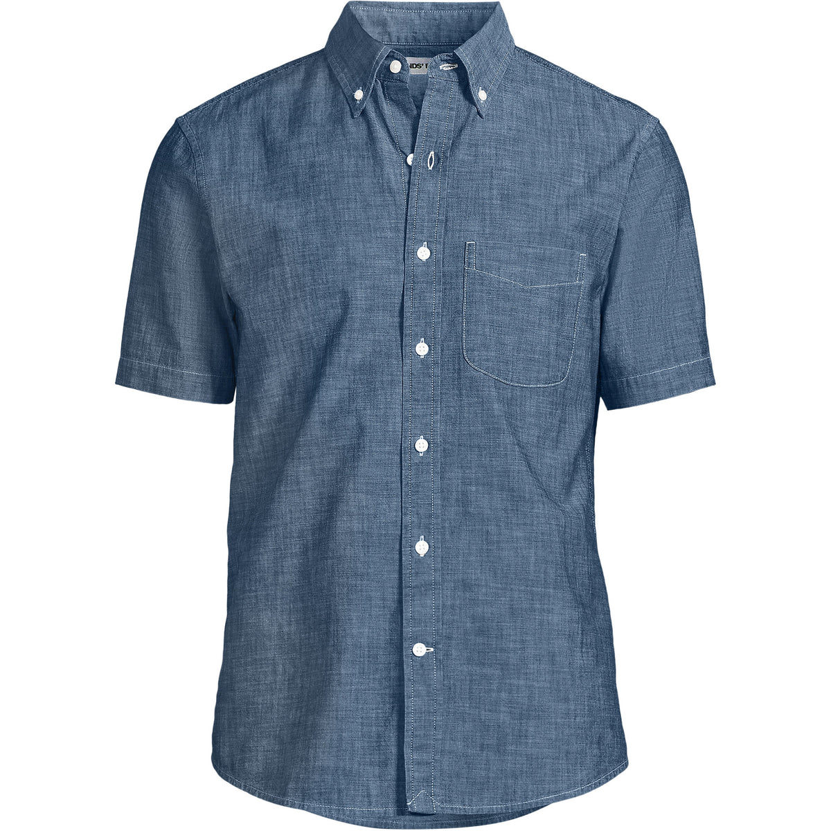 Men's Big and Tall Short Sleeve Easy Fit Chambray Shirt