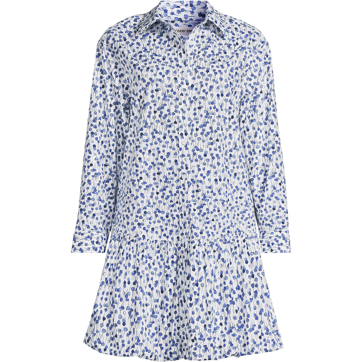 Women's Flounce Button Front Shirt Dress