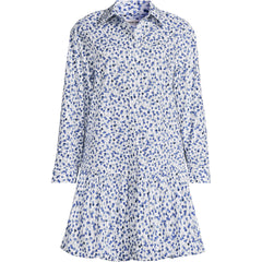 Women's Flounce Button Front Shirt Dress