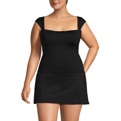 Women's Plus Size Square Neck Underwire Tankini Top