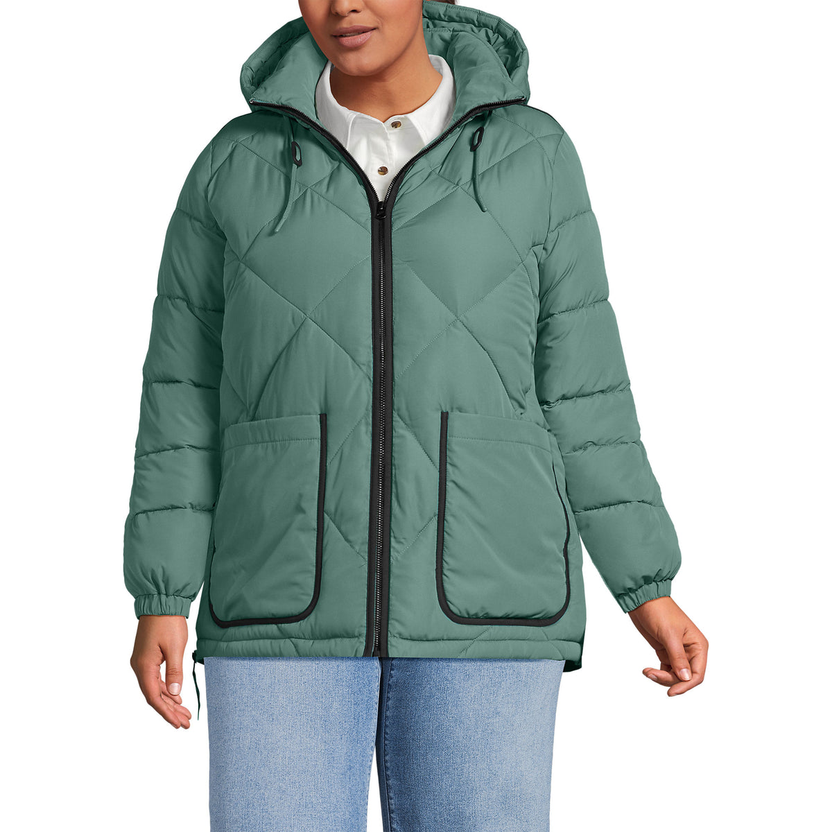 Women's Plus Size FeatherFree Insulated Diamond Quilted Jacket