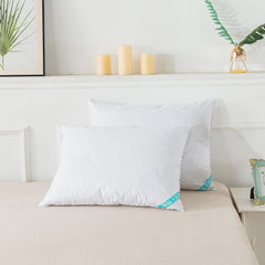 Waverly 300 Thread Count Cotton White Duck Down and Feather Bed Pillow