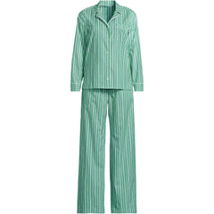Women's Tall Cotton Poplin 2 Piece Pajama Set - Long Sleeve Top and Pants