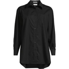 Women's Oversized No Iron Tunic with Statement Collar Shirt