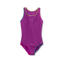 Girls Chlorine Resistant Embroidered One Piece Swimsuit
