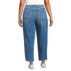 Women's Plus Size Recover High Rise Barrel Leg Ankle Jeans
