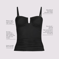 Women's Long Torso SlenderSuit U-Wire Bandeau Tankini Top