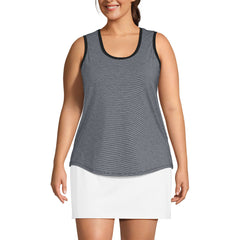 Women's Plus Size Sleeveless Power Performance Scoop Neck Curved Hem Tunic Tank
