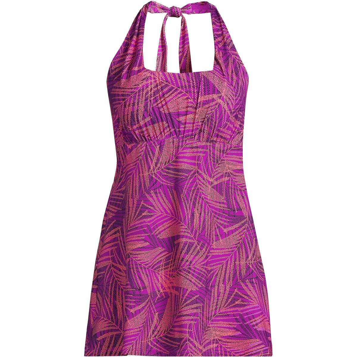 Women's Square Neck Halter Swim Dress One Piece Swimsuit
