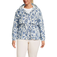 Women's Plus Size Print Squall Packable Rain Jacket