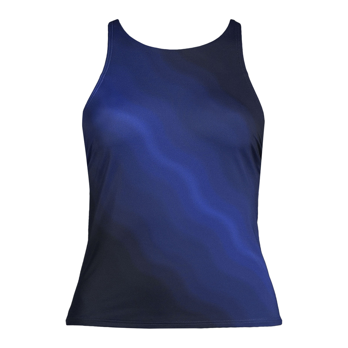 Women's Plus Size Tugless High Neck Strappy Back Tankini Top