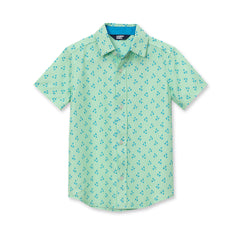 Boys Short Sleeve Button Down Performance Shirt