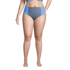 Draper James x Lands' End Women's Plus Size Chlorine Resistant Retro High Waisted Bikini Bottoms