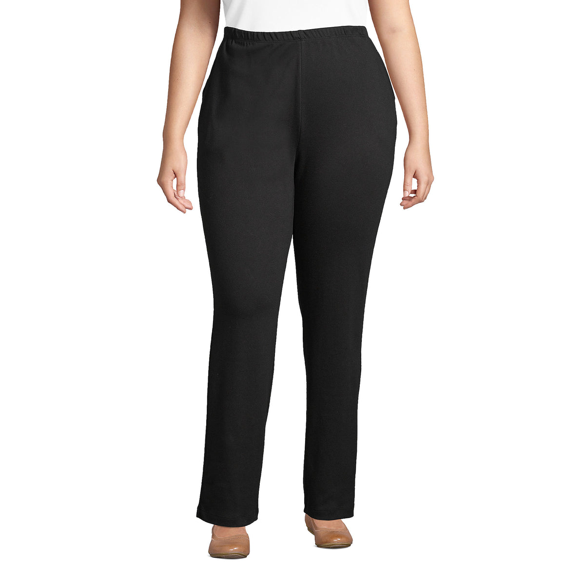 Plus Size Sport Knit High Rise Pants