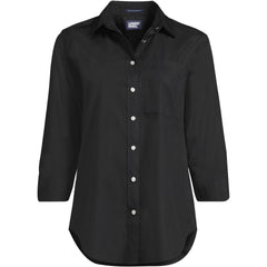 School Uniform Women's Petite Three Quarter Sleeve Broadcloth Easy Shirt