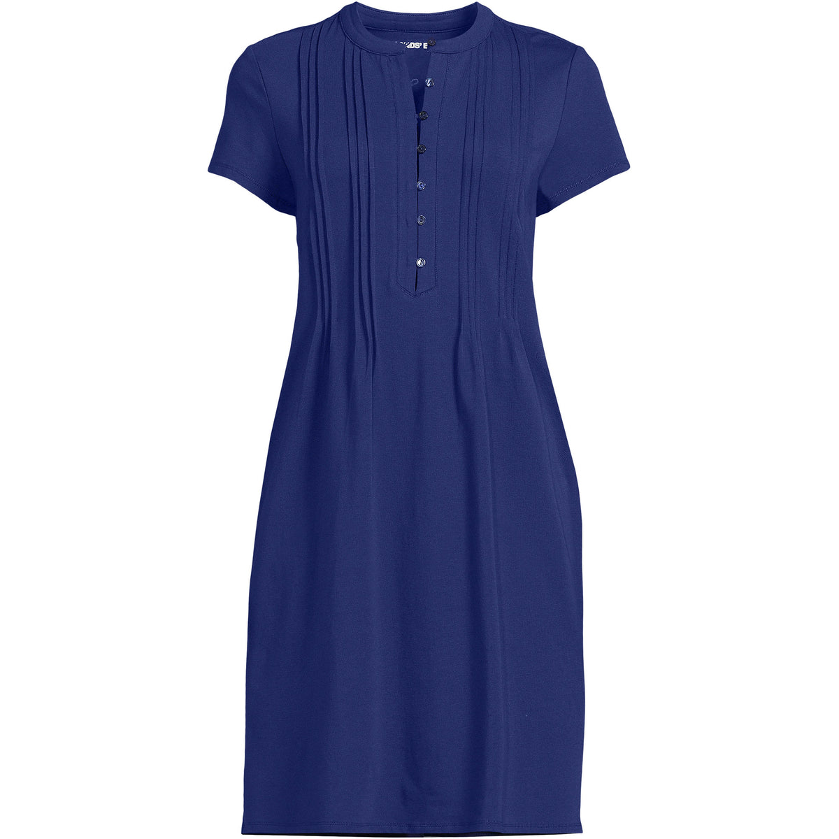 Women's Petite Cotton Modal Pintuck Short Sleeve Dress