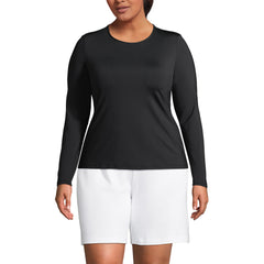 Women's Plus Size Long Sleeve Crewneck Garden Tee - Sunshade UPF 50 Quick Dry