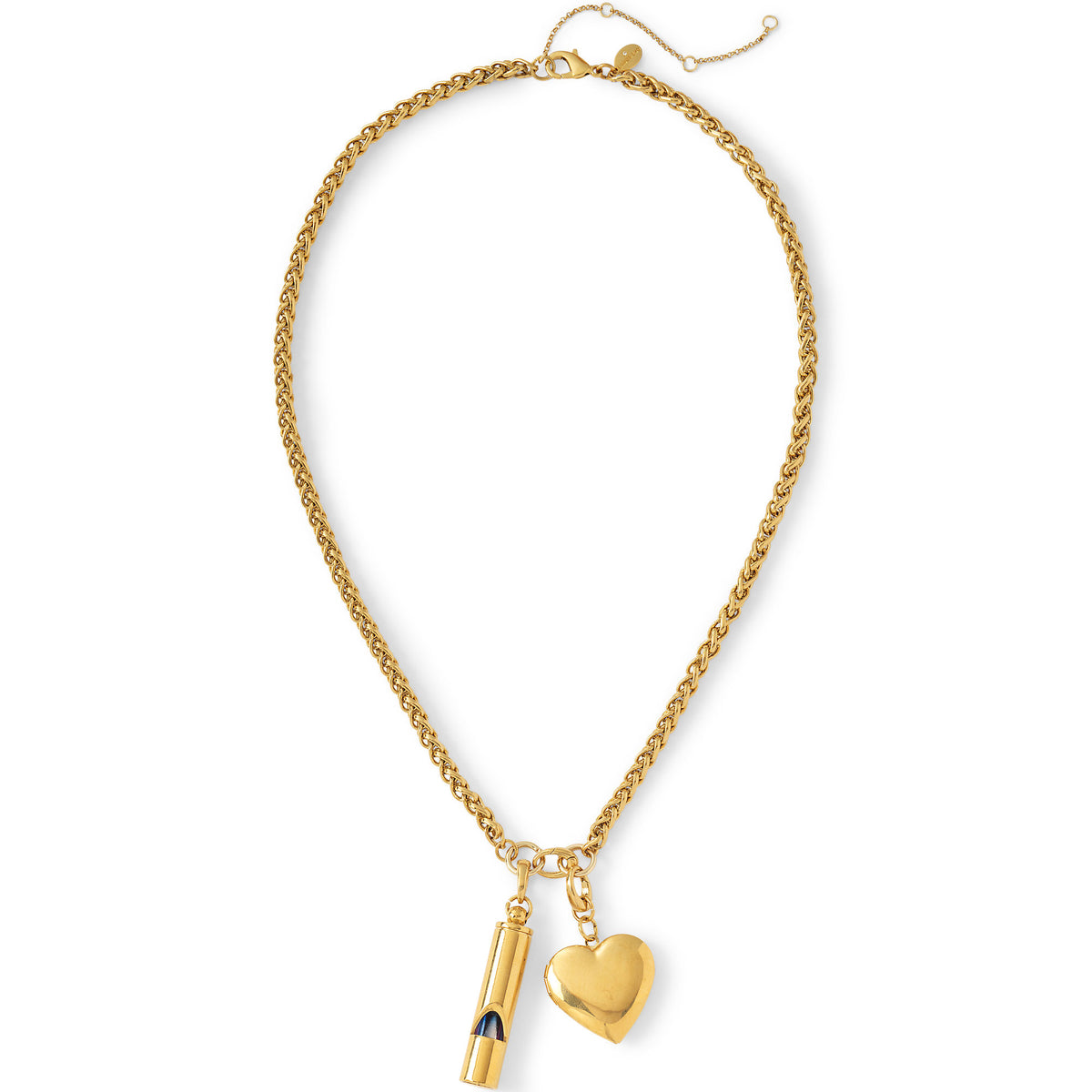 Water-Resistant Link Heart Y Necklace