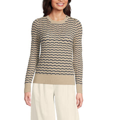 Women's Cotton Viscose Button Shoulder Modern Crew Sweater