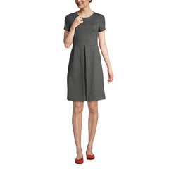 Women's Short Sleeve Ponte Dress Top of Knee