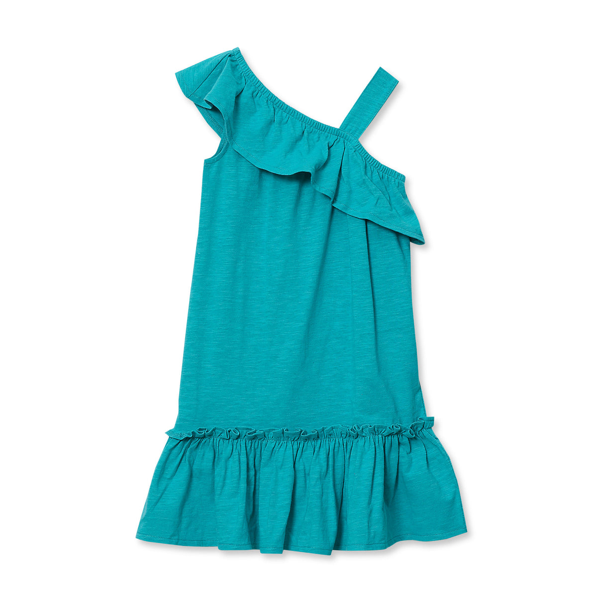 Girls Ruffle Asymmetrical Dress