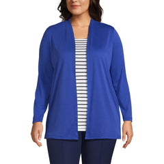 Women's Plus Size Long Sleeve Supima Micro Modal Open Cardigan Tunic