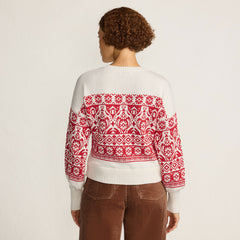Women's Drifter Placed Jacquard Jersey Crew Neck Sweater