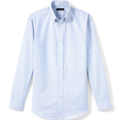School Uniform Men's Long Sleeve Striped Oxford Dress Shirt