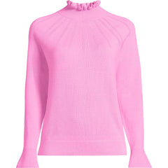 Women's Cotton Pointelle Turtleneck Sweater